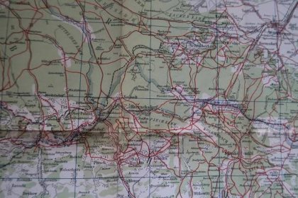Mapa Jizerské hory a Krkonoše - okr. Liberec, Jablonec, Semily - Staré mapy a veduty