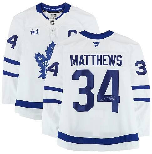 Auston Matthews Toronto Maple Leafs Autographed Fanatics Authentic Game-Used #34 White adidas Jersey from the 2024-25 NHL Season - NR81043303