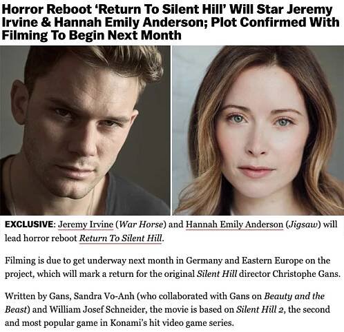 Horror Reboot ‘Return To Silent Hill’ Will Star Jeremy Irvine & Hannah Emily Anderson; Plot Confirmed With Filming To Begin Next Month