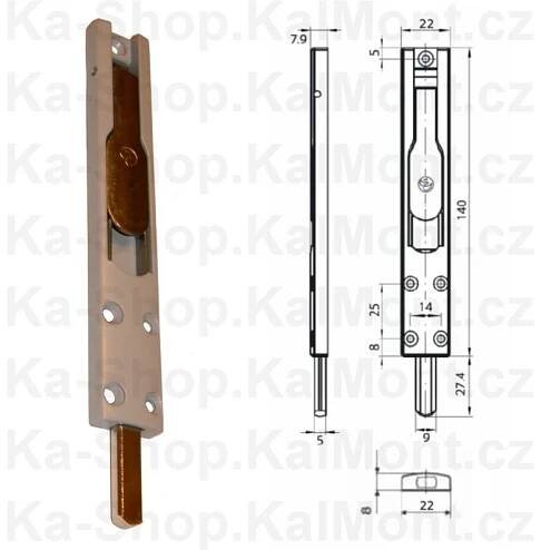 Zástrč S 3060, 140 x 24 x 8 na dvoukřídlé okno dveře