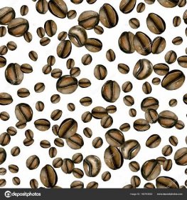 Bezešvé vzor s akvarel kávová zrna