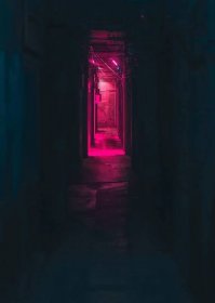 Dark Neon Pink Alleyway Wallpaper