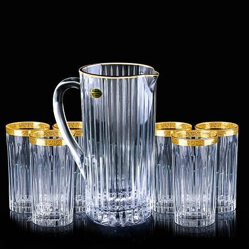Elegant Hand-Crafted Crystal Jug and Water Glasses Set Timeless design