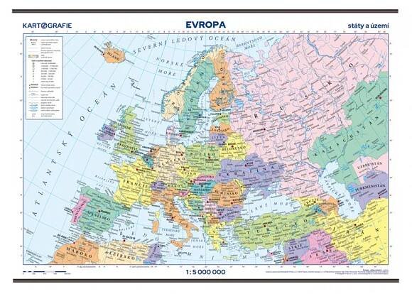 13723 Evropa – státy a území školní nástěnná mapa - Školní brašnička.cz