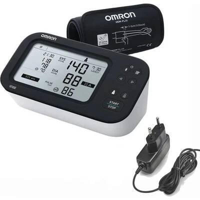Tlakoměr na paži OMRON M7 Intelli IT AFib + ZDROJ (HEM-7380T1-EBK+ad) černý/bílý