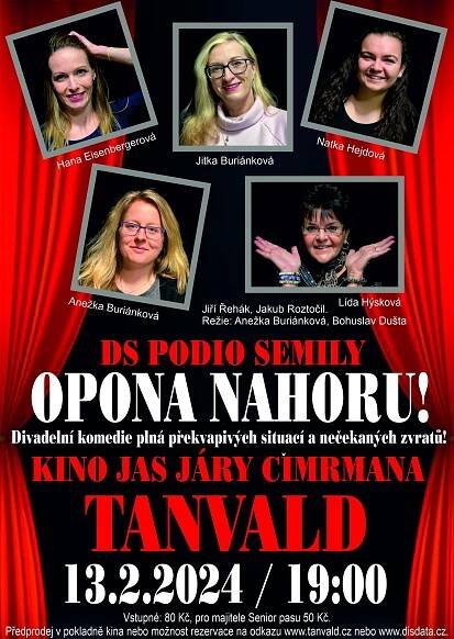 Už zítra v Tanvaldě představení Opona nahoru! - Tanvald - volnočasový portál