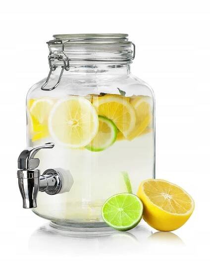 Velkokapacitní skleněná láhev s kohoutkem a kovovým víčkem 2200 ml Kód výrobce 267526
