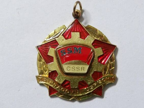ZA PRACOVNÍ ÚSPĚCHY=SSM - ČSSR - Odznaky, nášivky a medaile