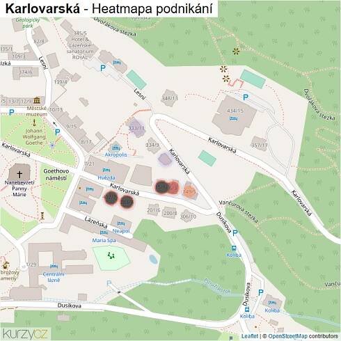 Mapa Karlovarská - Firmy v ulici.