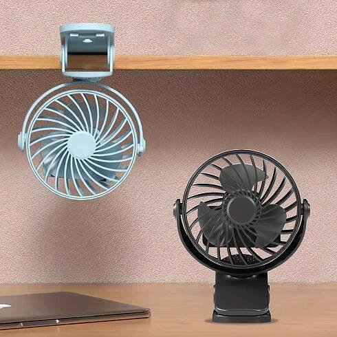 Portable Mini Clip Fan, Adjustable Angle, USB Charging and Battery Powered, * Operation, Lightweight Design Suitable for Desktop or Handheld