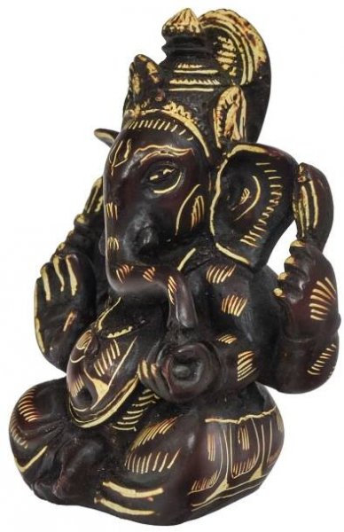Ganesh, vínový, ručně zdobený, pryskyřice, 8cm | SANU BABU