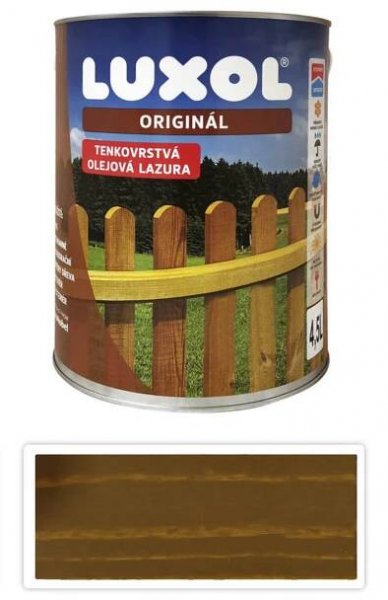 LUXOL Originál - dekorativní tenkovrstvá lazura na dřevo 4.5 l Kaštan
