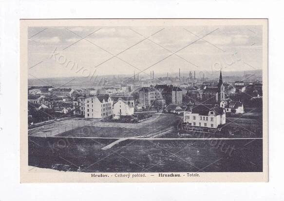OSTRAVA HRUŠOV Bílovec KOSTEL PANORAMA FIALOVÁ Koblov Petřkovice