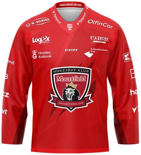 Červený originální zápasový dres Mountfield HK 2024/25