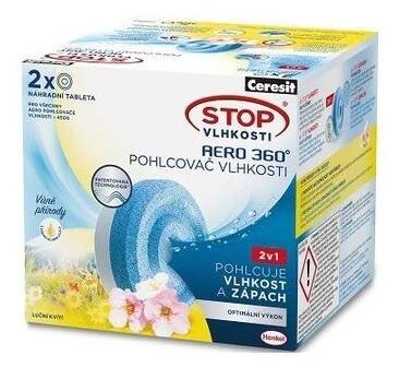 Ceresit STOP VLHKOSTI AERO 360° náhradní tablety 3v1 luční kvítí (2x450g) | eberry.cz
