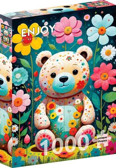 ENJOY Puzzle Květinový medvídek 1000 dílků