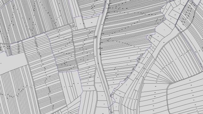 Katastrální mapa pozemků a čísla parcel Mistřice II