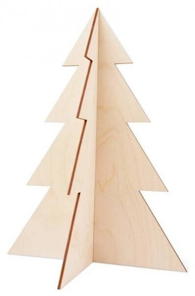 Dřevěný výřez skládací stromek 22,5cm - 1 ks