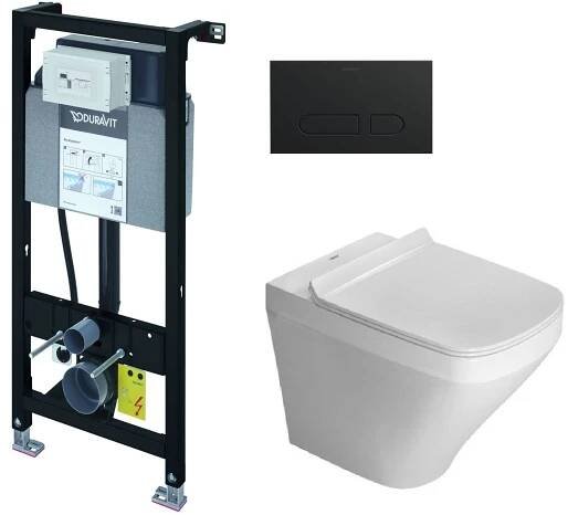 Sada WC mísa se sedátkem s pomalým sklápěním Duravit DuraStyle 45510900A1, podomítkový WC modul Duravit DuraSystem WD1011000000, WD5001031000