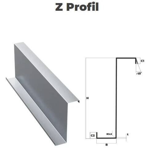 Konstrukční pozinkovaní profil Z — Cena 54 Kč | ROOFER