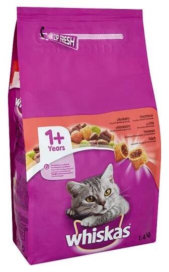 Whiskas granule hovädzie 1,4kg