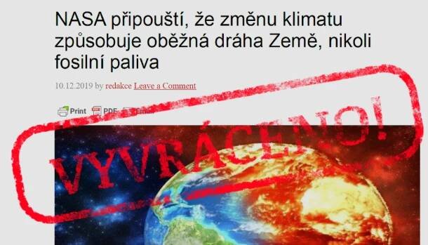 Planetu neohřívají ani neochlazují lidé svou činností, tvrdí dezinformace