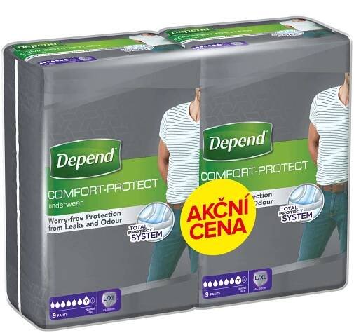 Depend Normal pro muže L/XL absorpční natahovací kalhotky 2x9 ks