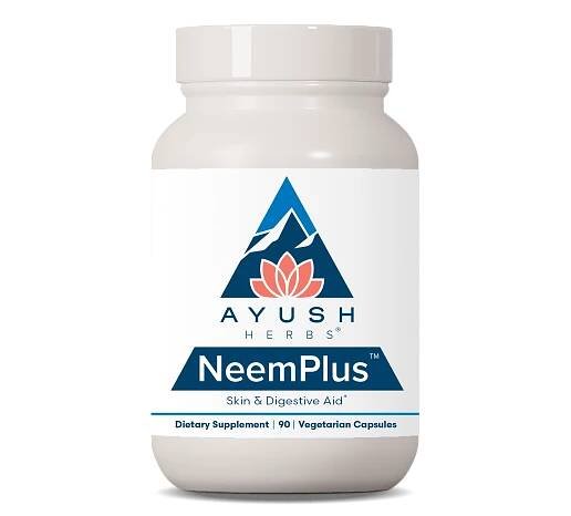 Neem Plus Bottle front by Ayush herbs herbal supplements