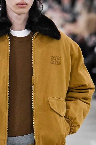 Miu Miu's menswear collection, including a denim jacket & hoodie