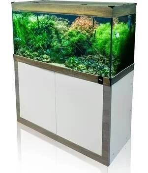 Akvárium Fine akvarijní set 120x50x57cm 300l se Sinkor LED 83W bílá / dubová