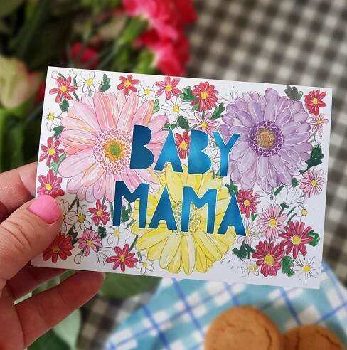 Baby Mama Paper cut Card