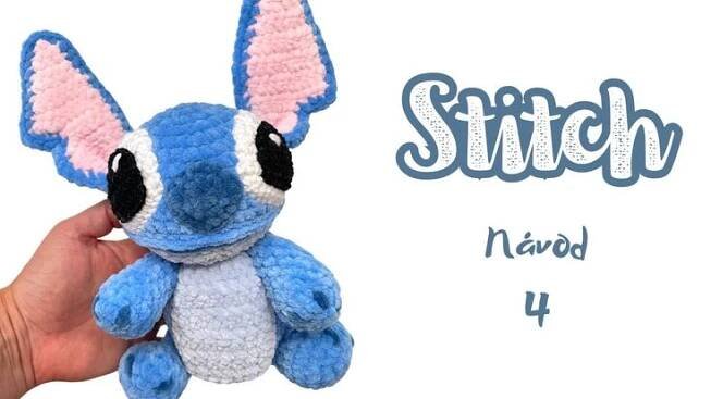 Háčkovaný Stitch návod - tutoriál 2.část (Lilo a Stitch)