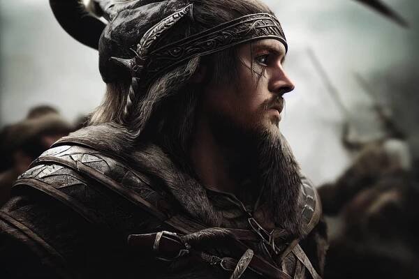 Caption: Epic Battle Stance - AC Valhalla Viking Warrior Wallpaper