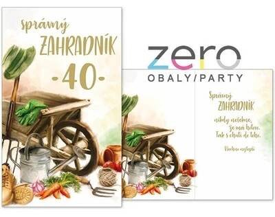 Přání s textem narozeninové 40 + obálka - zahradník - Heureka.cz