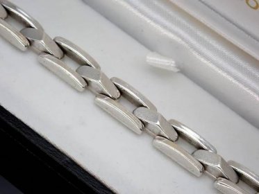 Stříbrný nádherný náramek- bezpečnostní uzávěr - Starožitné šperky