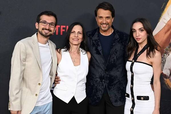 Daniel Macchio, Phyllis Fierro, Ralph Macchio and Julia Macchio son daughter family 07 17 24 os angeles 