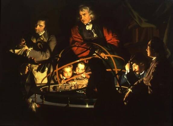 A Philosopher Lecturing on the Orrery by Joseph Wright of Derby
