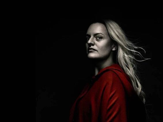 Pensive Elizabeth Moss in The Handmaid's Tale Wallpaper