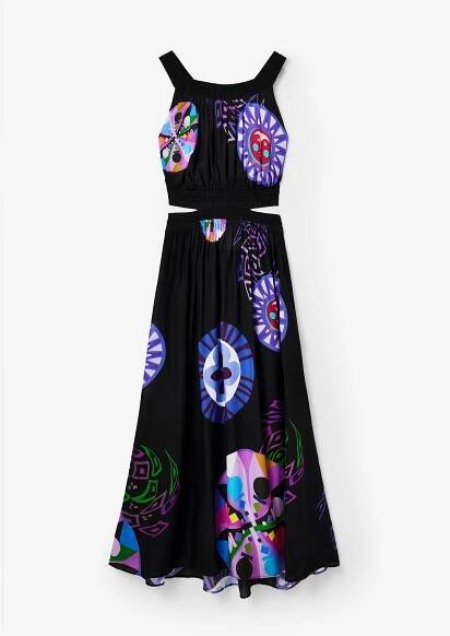 Desigual Černé dámské vzorované šaty Desigual Sandy