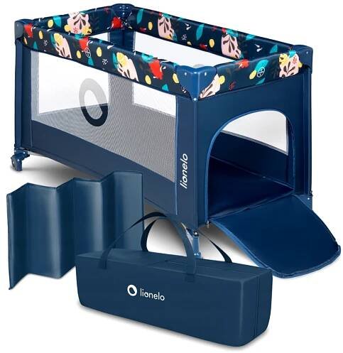 Lionelo Cestovní postýlka STEFI BLUE NAVY