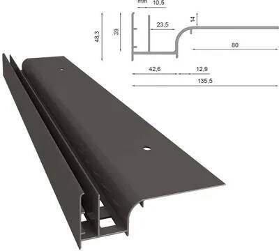 Obrázek produktu pro Renoplast hliníkový okapový profil W10 větrací podlaha, profil 200cm, grafit