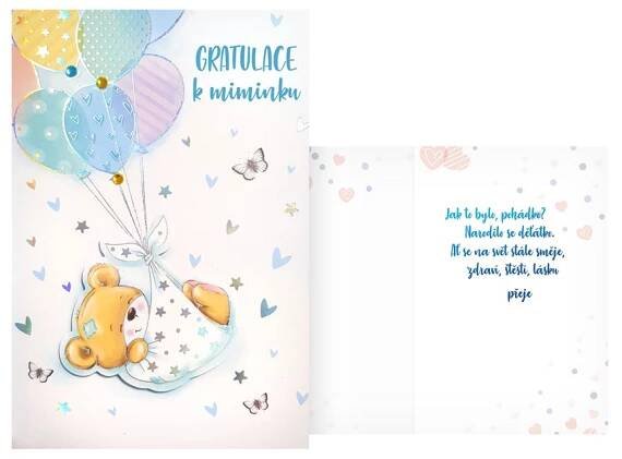 Přání k narození miminka CN-603 | MFP paper s.r.o.