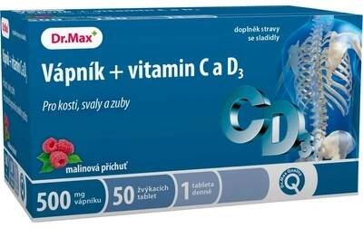 Dr. Max Vápník s vitaminy C a D 50 tablet od 169 Kč - Heureka.cz