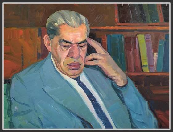 Portrait of the editor Vache Harutyunyan 57 x 75 cm, Oil on Canvas, 1970