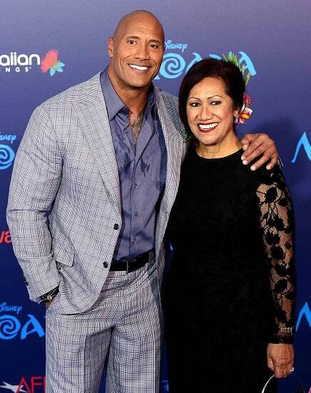Pictured: (L-R) Dwayne Johnson and his mother Ata Johnson on Nov. 14, 2016