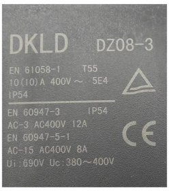 Náhrada za vypínač KEDU KOA 7 je DZ08-3A6 kompletní vypínač spínač AC400V/12A se spínací cívkou 400V/50Hz - www.nahradni-uhliky.cz