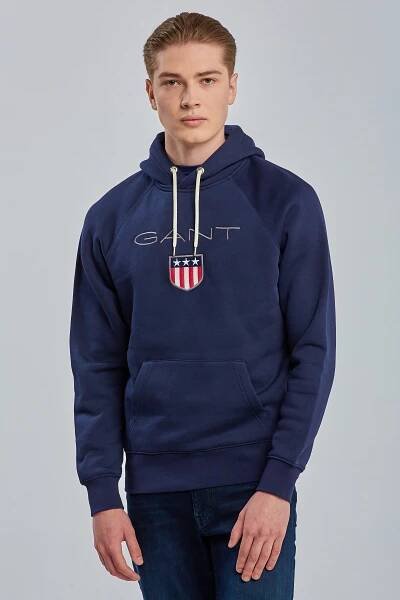 MIKINA GANT SHIELD HOODIE EVENING BLUE