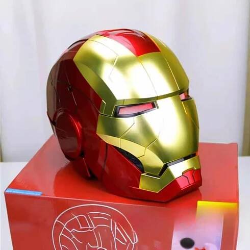 Nový elektronický Iron Man Mk5 1:1 helma Automatické hlasové ovládání Kolekce Avengers pro hraní rolí LED světelná hračka Blízký dosah Iron Man Dárek k helmě