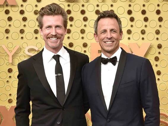 Josh Meyers (L) and Seth Meyers attend the 71st Emmy Awards