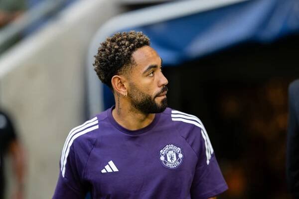 SOLNA, SWEDEN - JULY 19: Matheus Cunha of Manchester United arrives ahead of the pre-season friendly match between Manchester United and Leeds United at Strawberry Arena on July 19, 2025 in Solna, Sweden. (Photo by Ash Donelon/Manchester United via Getty Images)